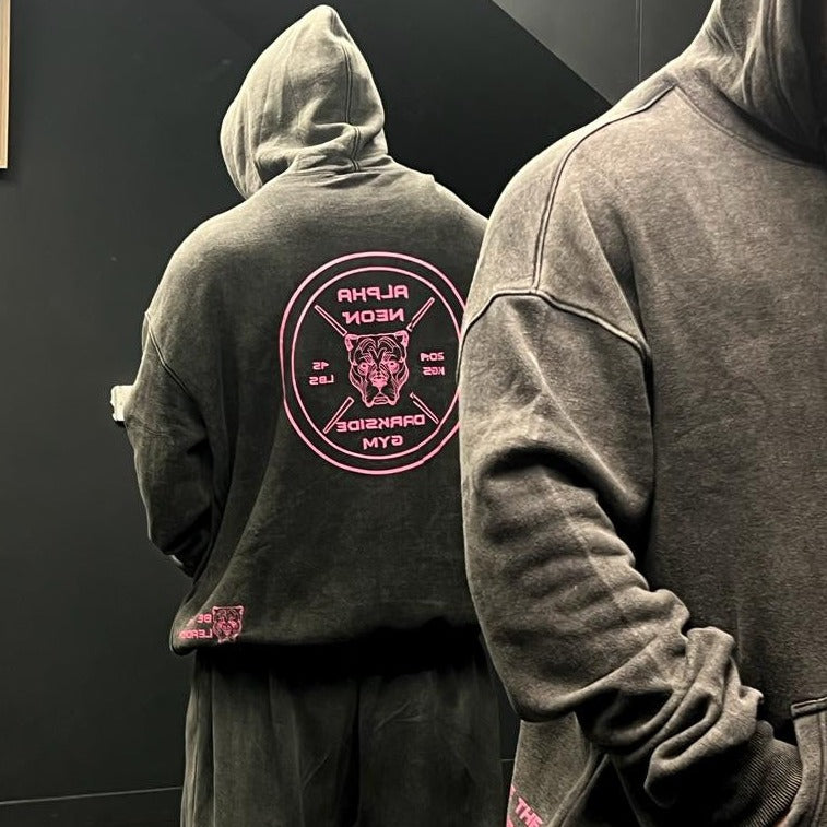 ALPHA NEON® DARKSIDE GYM ACID WASH HOODY