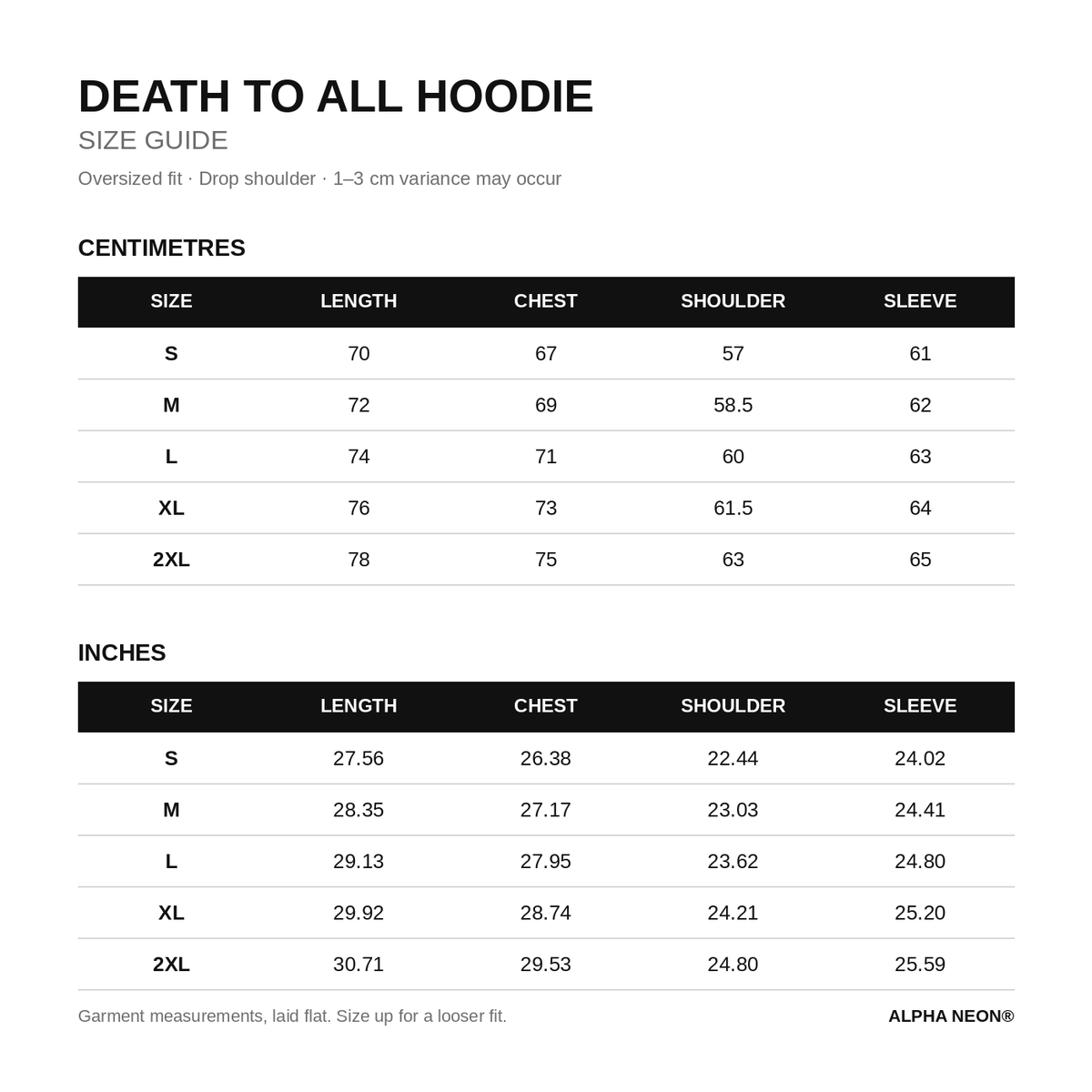 ALPHA NEON® "DEATH TO ALL" HOODIE